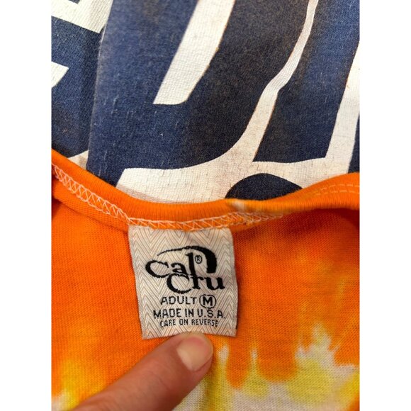 Vintage Tide Racing Team Tank Top M Orange Tie-Dye 100% Cotton Made In USA - Picture 3 of 11